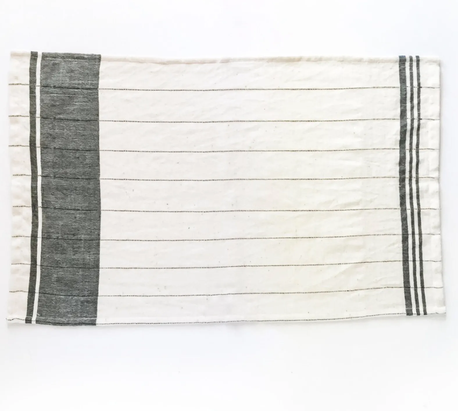 2 Hand Woven Tea Towels (Beige, Navy, Grey)- Eco-Friendly, Fair Trade