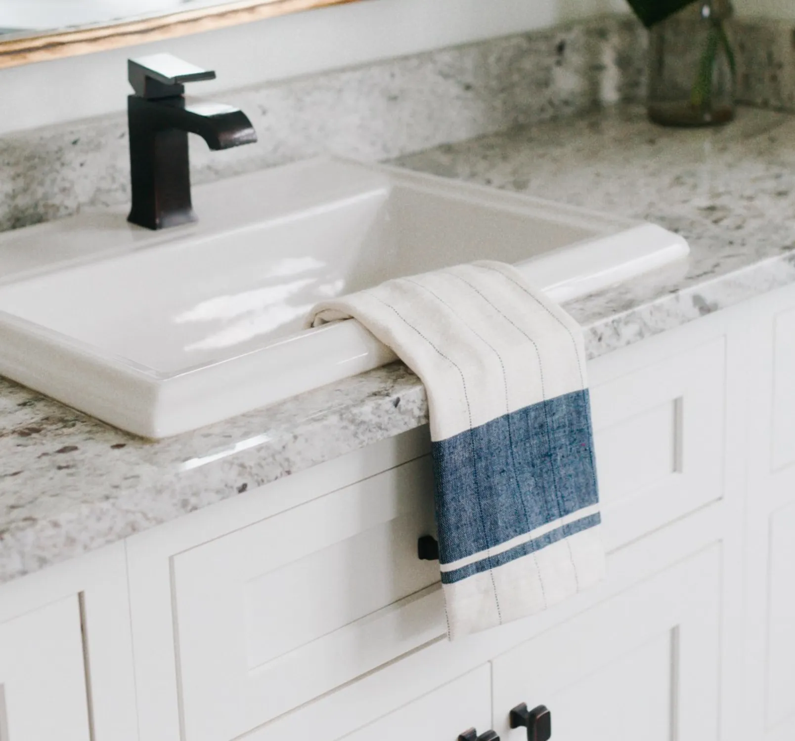 2 Hand Woven Tea Towels (Beige, Navy, Grey)- Eco-Friendly, Fair Trade