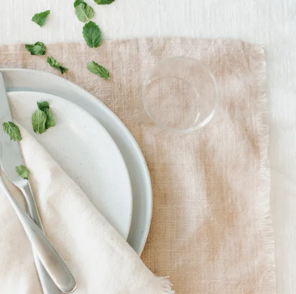 4 Hand Woven Stone Washed Linen Placemats (Grey, Blue, White, Blush Pink) Eco-Friendly, Fair Trade
