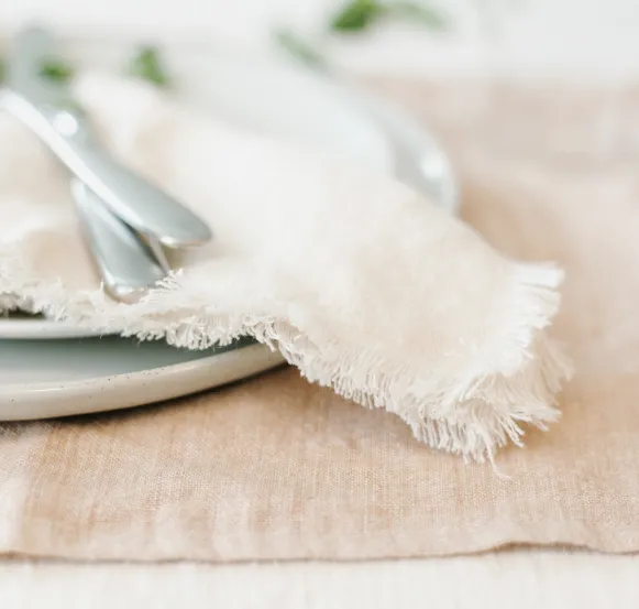 4 Hand Woven Stone Washed Linen Placemats (Grey, Blue, White, Blush Pink) Eco-Friendly, Fair Trade