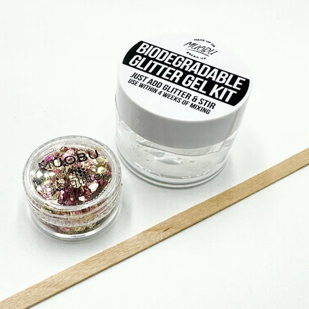 Biodegradable Glitter Gel - Metallic Pink & Champagne (Chunky Mix BioPInkChampagne)