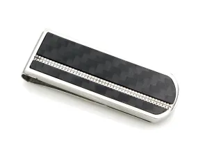 Black Fiber Fiber Steel Accented Money Clip
