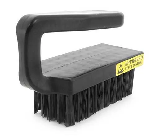 Botron B09927 X-Large Hand Brush with 3.75" x 2.75" Five Row Bristle Head & Conductive Plastic Handle