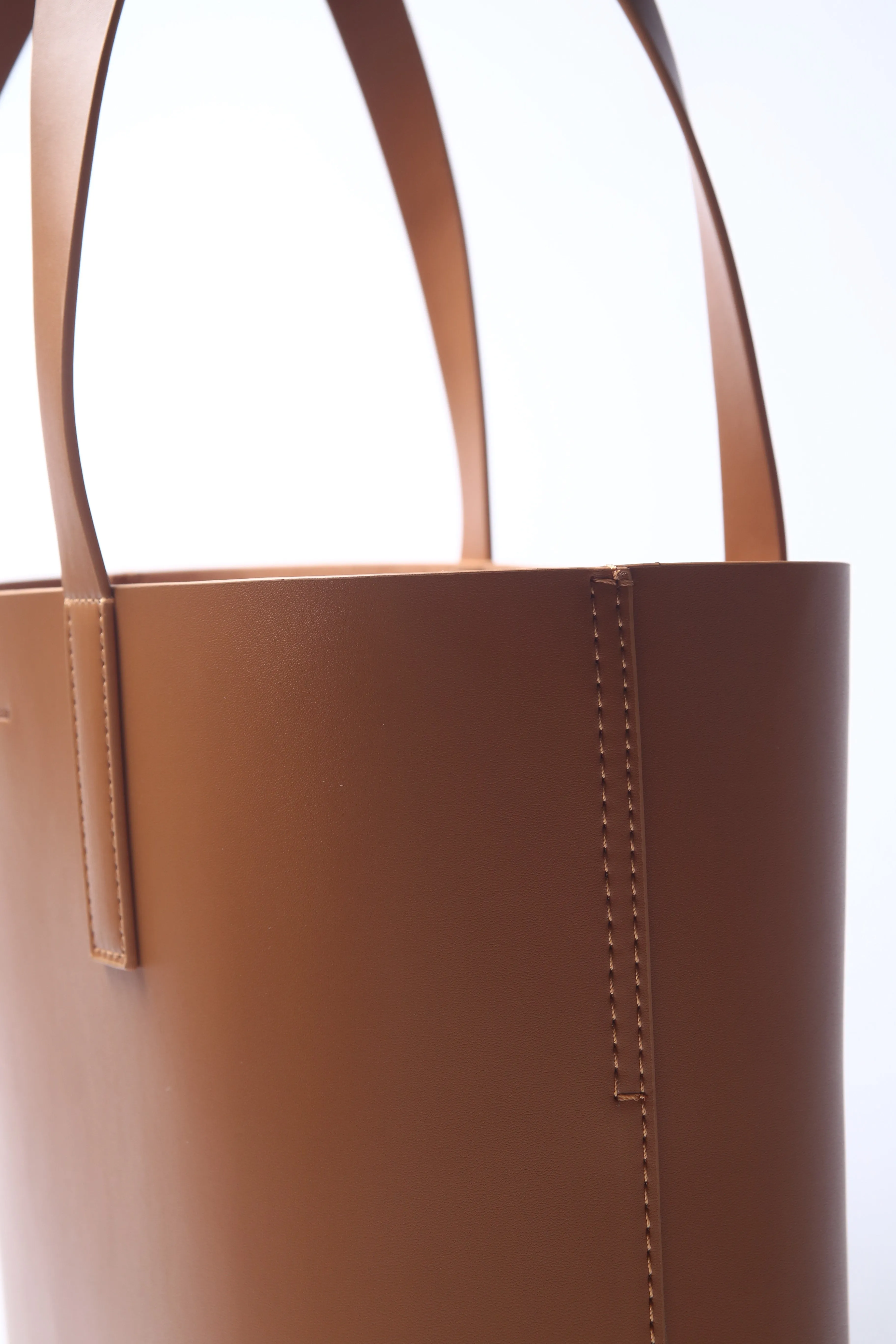 Brown PU Vegan Materials Large Office Tote Bag