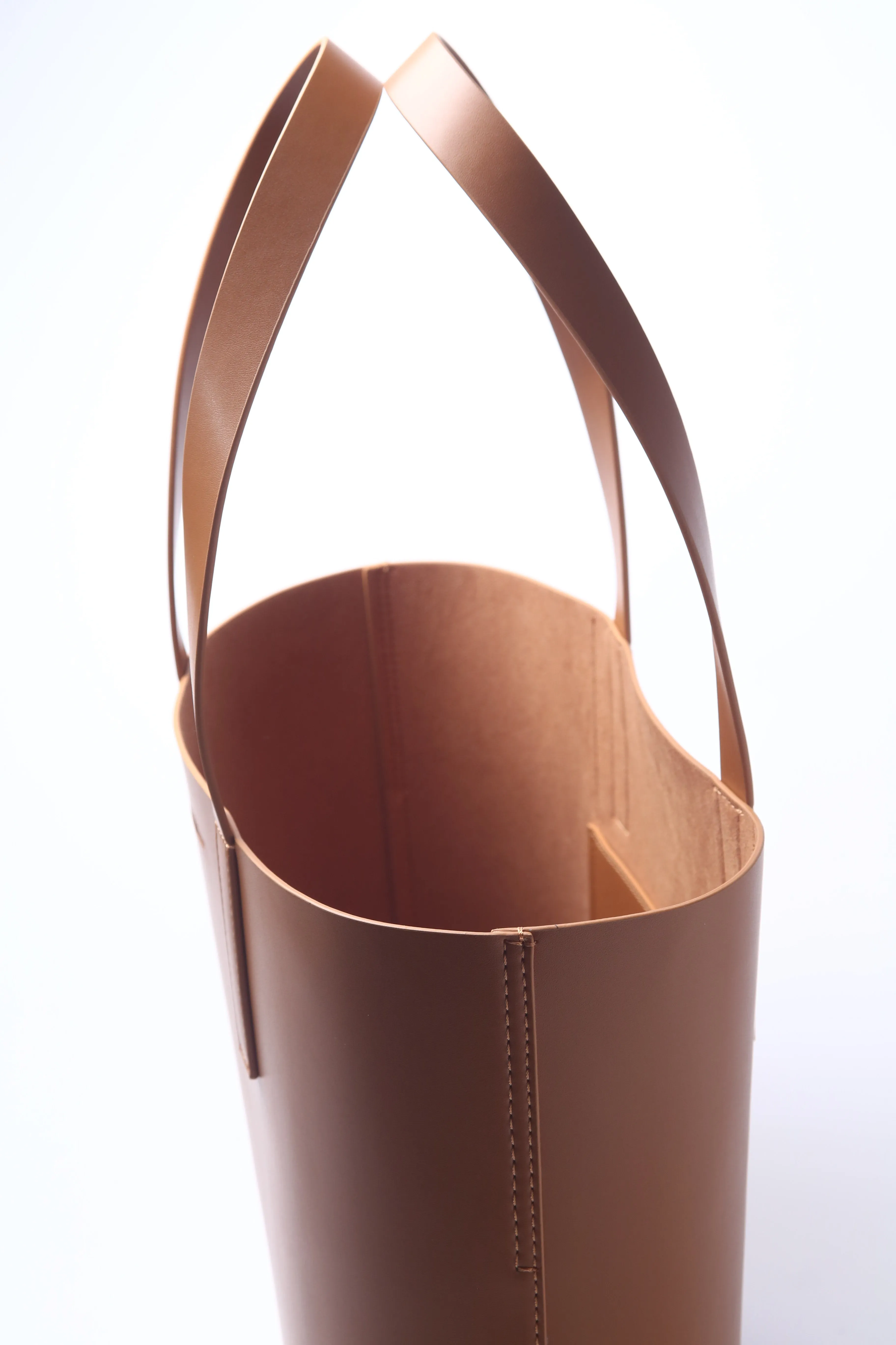 Brown PU Vegan Materials Large Office Tote Bag
