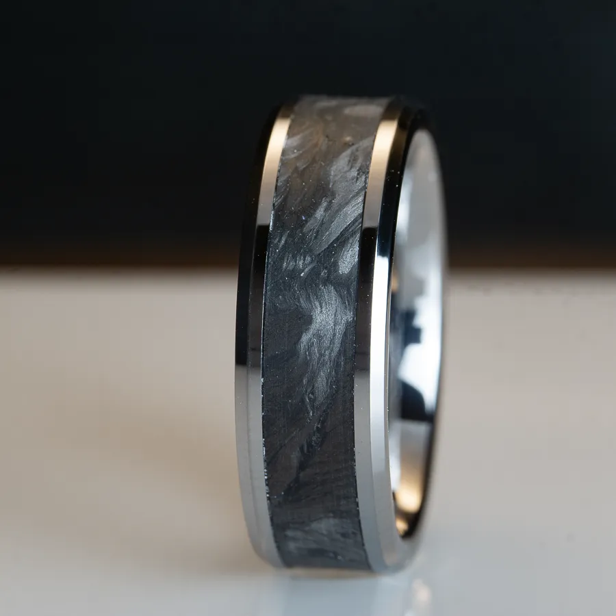 Bulletproof- Forged carbon fiber on Tungsten ring