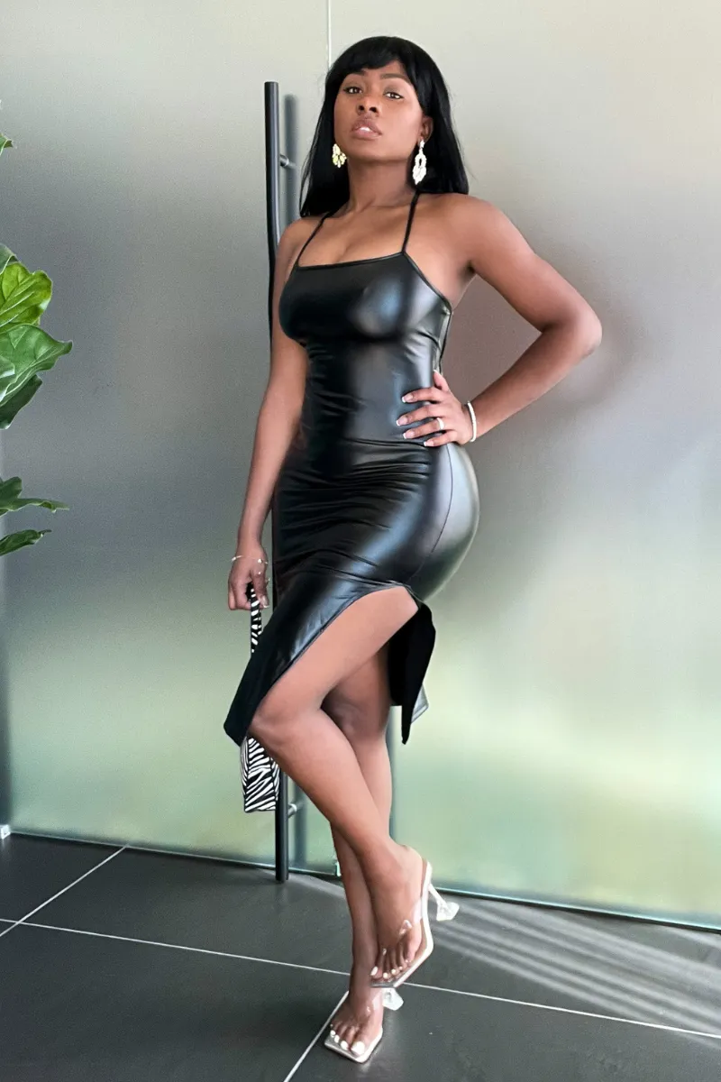 HOLD ME VEGAN LEATHER | DRESS