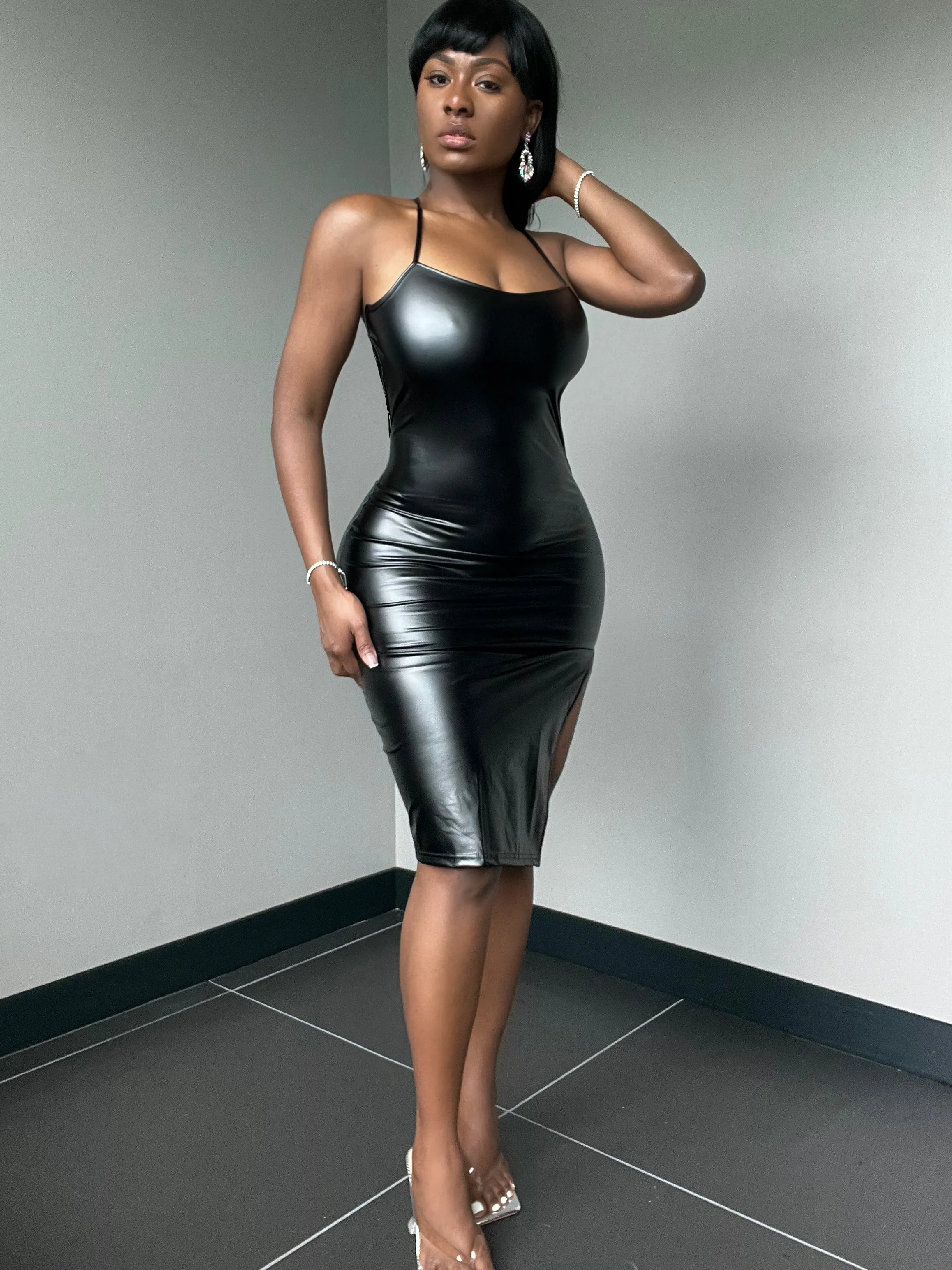 HOLD ME VEGAN LEATHER | DRESS