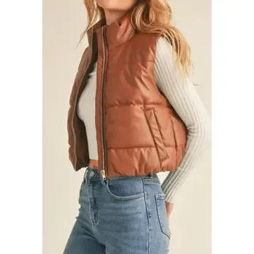Leather Puffer Vest