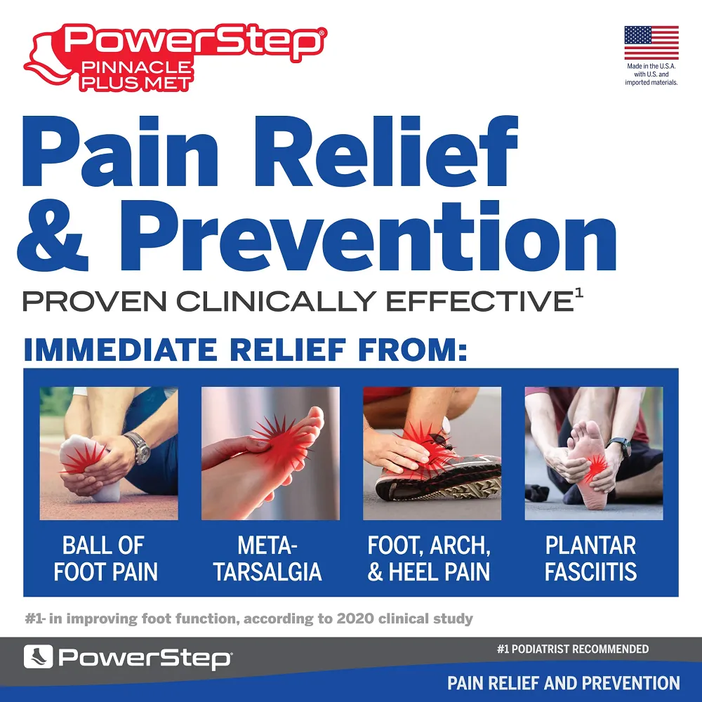 Powerstep Pinnacle Plus Insoles Full Length | One Pair