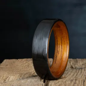 "The Akoni" Carbon fiber ring with Koa wood