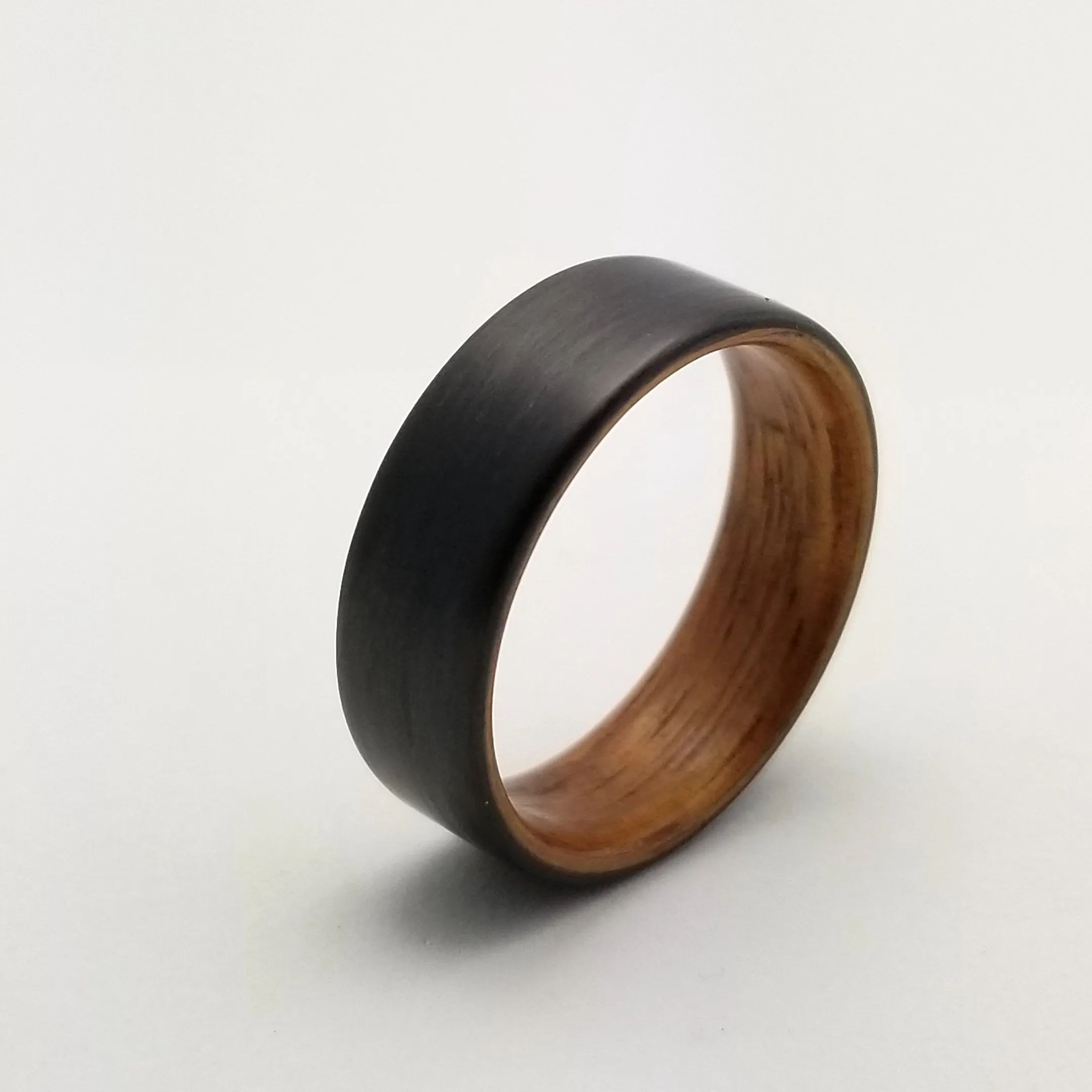 "The Akoni" Carbon fiber ring with Koa wood
