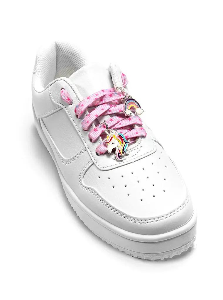 Rainbow Smile Shoelaces   Charm Set