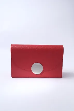 Red Pebble Leather Small Crossbody or Clutch Bag