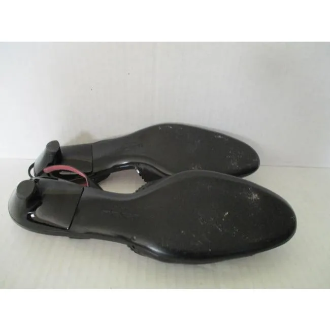 Salvatore Ferragamo Black Patent Bow Slingbacks Pumps Size Us