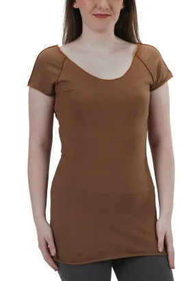 Short Sleeve Raw Raglan Tee | Mocha