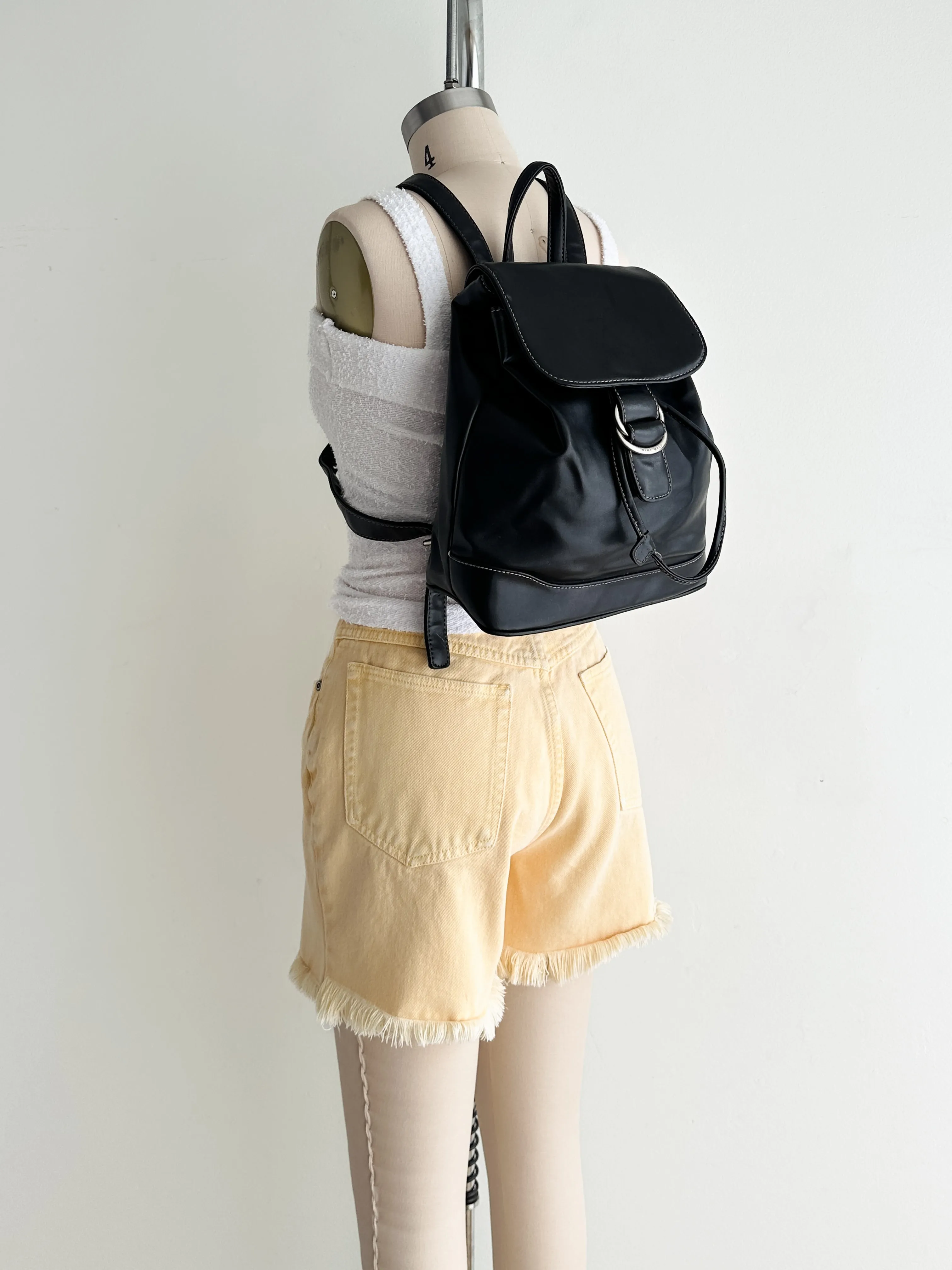 vintage vegan leather backpack