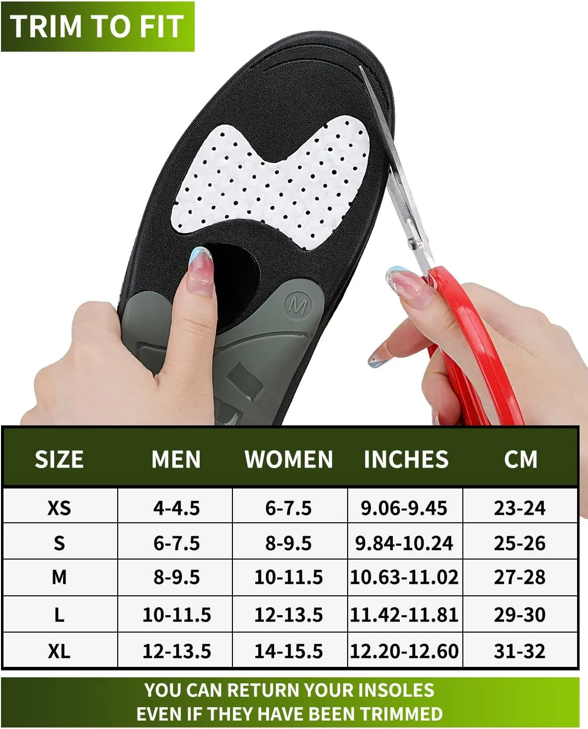 Walkomfy Heavy Duty Support Plantar Fasciitis Insoles Arch Support Orthotic