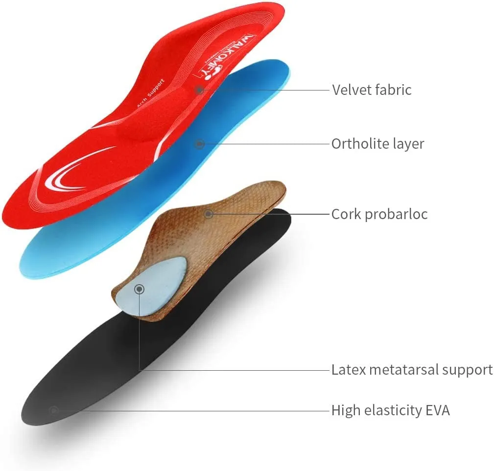 Walkomfy Pain Relief Orthotics | Plantar Fasciitis Arch Support Insoles Shoe Inserts
