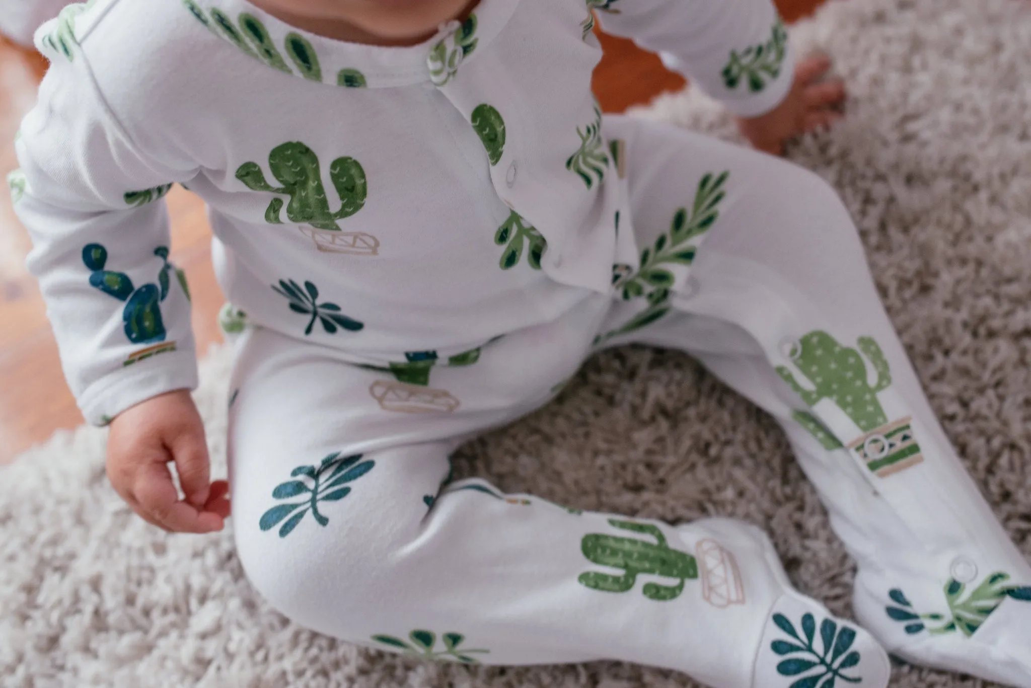 Wyatt Cactus Footed Growsuit